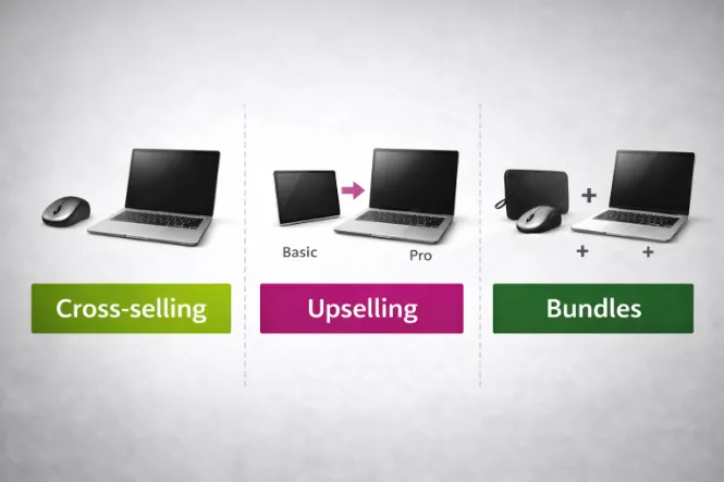 diferencia cross selling vs upselling vs bundles.